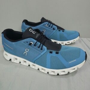 On Running Cloud 5 Shoes Men Size 12 Niagara Blue White Mesh Sneaker
